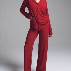 SKIMS Ribbed Lounge Set in Brick